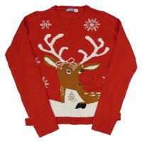 Červený vánoční svetr se sobem Pepperts