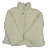 Smetanový kožešinový podšitý kabátek s gombíkem M&S