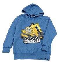Modrá mikina s bagrem a kapucí Dopodopo