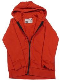 Červená propínací mikina s kapucí Tu