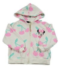 Smetanovo-růžovo-zelená propínací mikina s Minnie a kapucí Zara