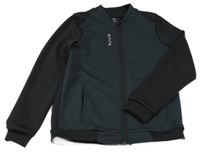 Tmavošedo-černá propínací sportovní mikina Kipsta 