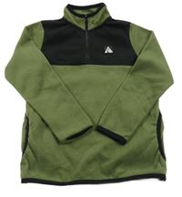 Khaki-černá fleecová mikina s nášivkou Matalan