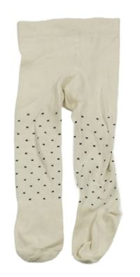 Smetanové puntíkaté punčocháče George