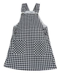 Bílo-černé vzorované laclové teplákové šaty Dopodopo