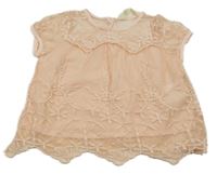 Světlerůžová tylová tunika s výšivkami H&M