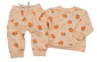 2set - Růžová mikina s jahodami + tepláky