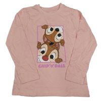 Světlerůžové triko s Chipem a Dalem 