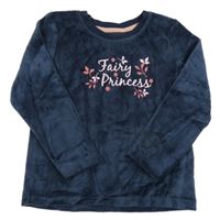 Tmavomodré sametové mikinotriko s nápisem Lupilu