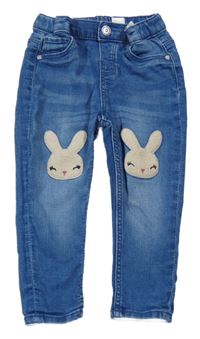 Modré skinny rifle s králíčky H&M