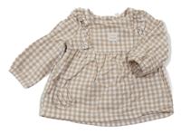 Béžovo-bílé kostkované šaty s Medvídkem Pú zn.tu