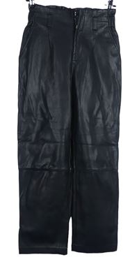 Dámské černé koženkové crop kalhoty River Island 