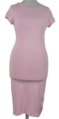 Dámské růžové tričkové šaty H&M