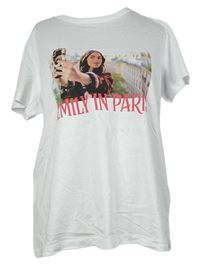 Dámské bílé tričko s potiskem Emily in Paris 