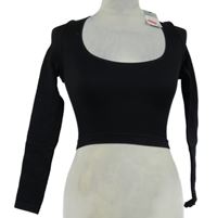 Nové - Dámské černé sportovní crop triko Primark 