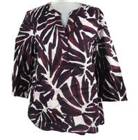 Dámská vínovo-purpurovo-smetanová vzorovaná halenka Cecil 