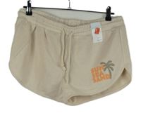 Nové - Dámské smetanové teplákové kraťasy s nápisem Primark