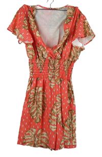 Dámský růžovo-béžový vzorovaný letní overal 