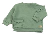 Zelená kostkovaná mikina s kapsou F&F