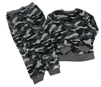 Šedé army plyšové pyžamo F&F