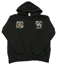 Černá mikina s potiskem a kapucí AWDis