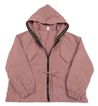 Růžová šusťáková bunda s kapucí Shein