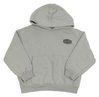 Světlešedá mikina s nápisem a kapucí Zara