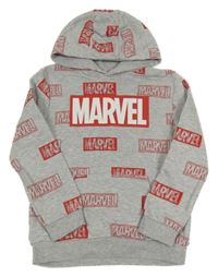 Světlešedá mikina s nápisy a kapucí Primark