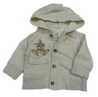 Světlebéžová melírovaná propínací mikina s králíčkem a kapucí Disney