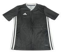 Šedé puntíkaté sportovní funkční tričko Adidas