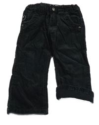 Černé podšité manšestráky Staccato