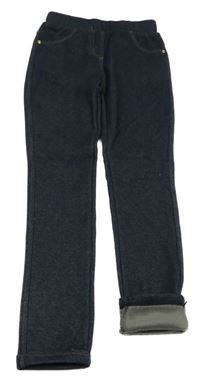 Tmavomodré melírované zateplené legíny Topolino