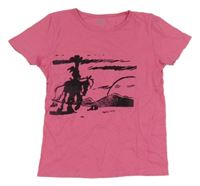 Růžové tričko s potiskem Kiki&Koko