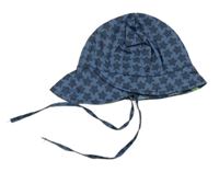 Tmavomodrý oboustranný klobouk s hvězdičkami s kšiltem