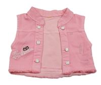 Růžová vesta s kamínky