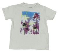 Bílé tričko s palmami Primark