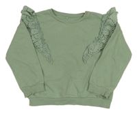 Světlekhaki mikina s madeiorovými volánky George