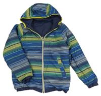 Barevná pruhovaná šusťáková oboustranná bunda s kapucí Wed´ze