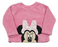 Růžová chlupatá pyžamová mikina s Minnie Disney