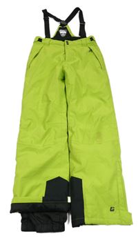 Limetkovo-černé šusťákové funkční zimní oteplovačky s odepínacími kšandami killtec