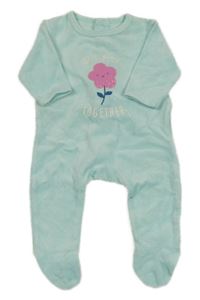 Pomněnkový sametový overal s kytičkou 