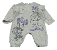 Šedý žebrovaný úpletový overal s Daisy  a Minnie George