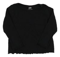 Černé žebrované triko H&M