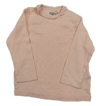 Světlerůžové triko s perforovaným vzorem F&F