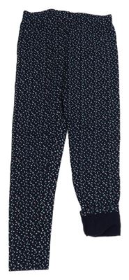 Tmavomodré puntíkaté silnější legíny Yigga