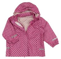 Tmavorůžová šusťáková nepromokavá bunda s hvězdami a kapucí Papagino