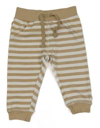 Hnědo-bílé pruhované tepláky Ergee