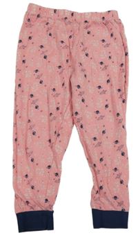 Růžovo-tmavomodré pyžamové kalhoty s Peppa Pig a raketami 