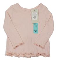 Nové - Světlerůžové žebrované triko Primark