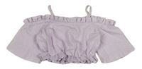 Růžová crop halenka s odhalenými rameny River Island 